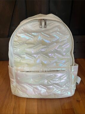 Go Dash Dot Maya Iridescent Backpack Puffer Quilted Travel